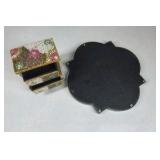 Jewelry Box Trinket Chest and Metal Candle Holder Decorative Set