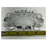 Vintage Clear Glass Ashtray Bubble Rim Round Design