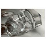 Vintage Cut Crystal Glass Ashtray Faceted Heavy Geometric Design