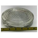 Vintage Clear Glass Ashtray Concentric Ring Round Design