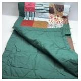 Handmade Patchwork Quilt Blanket Multicolor Tie Quilt Square Pattern Throw
