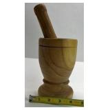 IMUSA Wood Mortar and Pestle Kitchen Grinding Bowl Spice Herb Tool