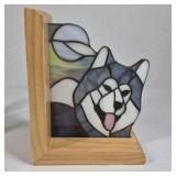 Stained Glass Wolf Art Panel Lot of Decor Suncatcher Frame