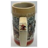 Budweiser Clydesdales Holiday Beer Stein C Series Winter Scene Mug