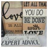 Home Decor Wall Sign Lot Farmhouse Quotes Family Love Wood Frame Plaques