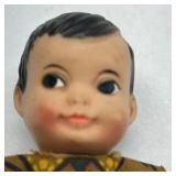 Vintage Boy Doll Painted Hair Cloth Outfit Plastic Figure Toy