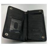 Harley Davidson Motorcycles Leather Wallet Black Embossed Bifold Rider Gear