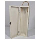 Pier 1 Imports Ceramic Pitcher Italy Cream Glaze Jug Decorative Wine Bottle Wood Box Cabinet
