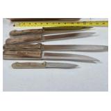 Lot of Kitchen Knives Wood Handle Dexter Russell Cutlery Set Block