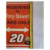 ony Stewart Fans Only Sign, Number 20 NASCAR Racing Wall Decor