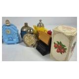 Avon Vintage Perfume Bottle Lot Clock House Figural Glass Decorative Containers