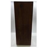 Wood Glass Display Case Cabinet Countertop Curio Box Hinged Door Shelves