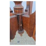 Vintage Wood Plant Stand Table Carved Pedestal Square Top Base