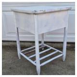 Vintage Wood Nightstand Side Table Single Drawer Lower Rack Shelf