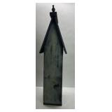 Primitive Wood Birdhouse Tall Star Cutout Rustic Farmhouse Decor