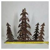 Metal Pine Tree Silhouette Decor Rustic Lodge Forest Cutout Sculpture