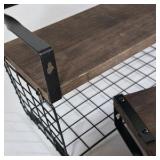 Wall Mounted Wood Shelf Set with Metal Frame Rustic Style