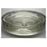 Vintage Clear Glass Ashtray Concentric Ring Round Design