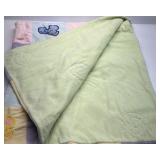 Handmade Baby Quilt Mouse Embroidery Patchwork Pastel Crib Blanket