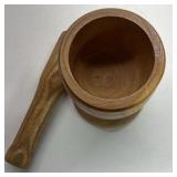 IMUSA Wood Mortar and Pestle Kitchen Grinding Bowl Spice Herb Tool