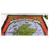 The Lochs of Scotland Tartan Map Cloth Scottish Highlands Loch Map Print Textile