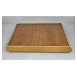 Wood Serving Tray with Ceramic Tile Hummingbird Floral Design Handles