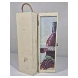 Pier 1 Imports Ceramic Pitcher Italy Cream Glaze Jug Decorative Wine Bottle Wood Box Cabinet