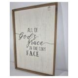 All of God’s Grace In One Tiny Face Framed Wall Sign Wood Farmhouse Decor