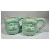 Christmas Holiday Mug Assortment Rae Dunn Jolly Holly Santa Face Red Green Ceramic Cups