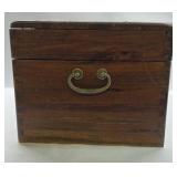 Wooden Storage Chest Box with Hinged Lid Metal Hardware Decorative Trunk