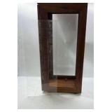Wood Glass Display Case Cabinet Countertop Curio Box Hinged Door Shelves