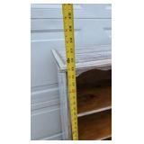 Vintage Wood Bookcase Distressed White Open Shelf Cabinet Farmhouse Display