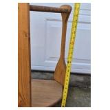 Vintage Wood End Table Paddle Leg Side Table Two Tier Shelf