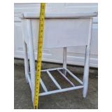 Vintage Wood Nightstand Side Table Single Drawer Lower Rack Shelf