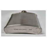 Lot of 2 Flasks Stainless Steel 5oz Hip Flask and Blush Ring Flask