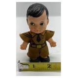 Vintage Boy Doll Painted Hair Cloth Outfit Plastic Figure Toy