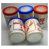 Libbey Vintage Styrofoam Cups Nautical Sailboat Lighthouse Baseball Graphics Lidded