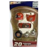 Tony Stewart #20 NASCAR Trevco Mini Ornament Sets Snowmen & Racing Icons