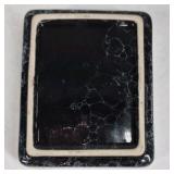 Vintage Style Cameo Jewelry Trinket Box Black Marble Look Hinged Case