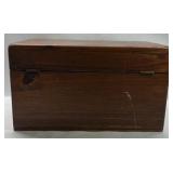 Wooden Storage Chest Box with Hinged Lid Metal Hardware Decorative Trunk