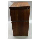 Mid Century Modern Wood Nightstands Pair Floating Drawer Cabinet End Tables