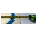 Handmade Crochet Doily Red Blue Cream Granny Square Pattern