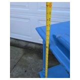 Vintage Blue Wood Side Table Washstand Drawer Shelf Floral Back Splash