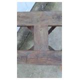 Vintage Wood Plant Stand Table Carved Pedestal Square Top Base