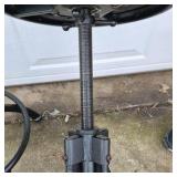 Vintage Industrial Adjustable Stool Cast Iron Base Wood Seat Drafting Stool