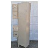 Vintage Metal Locker Cabinet 6 Door Industrial Storage School Gym Style