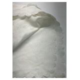 Vintage Table Linens Lot of 3 White Ivory Lace Damask Cloth Napkins Set