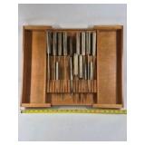 Lot of Kitchen Knives Wood Handle Dexter Russell Cutlery Set Block