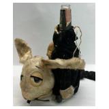 1940s Vintage Rabbit Bottle Cover Doll Cloth Figural Topper Long Ears Suit