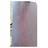 Wood Console Table with Woven Rush Seat Stools Nesting Side Table Set